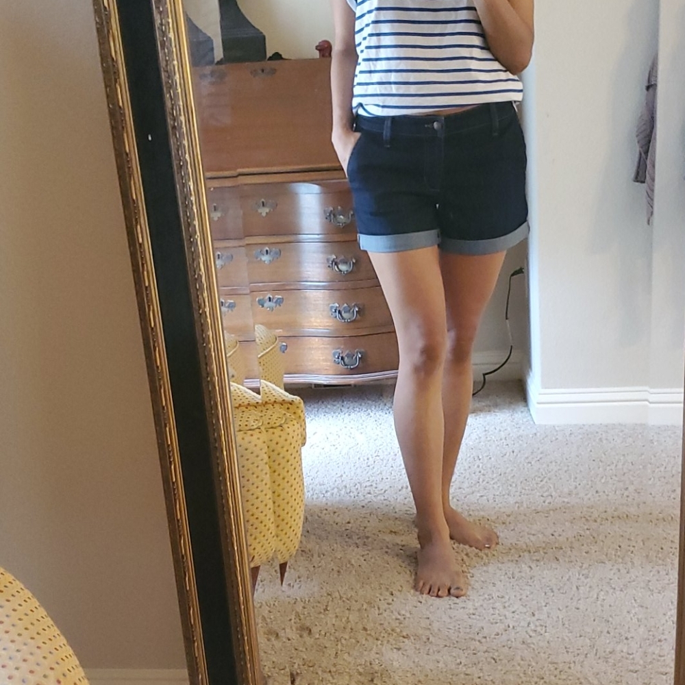 Joe's dark washed cuffed denim short